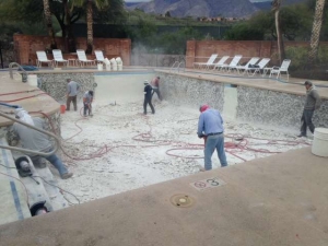 South Pool "Pebble Tec" preparation         © 2014 Mike Jump