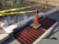 Broken storm drain, in process of being repaired © 2017 Guy Scharf